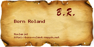 Born Roland névjegykártya